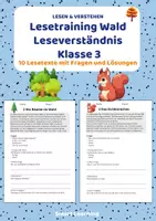 Vorschau - Stundenentwürfe - Lesetraining Wald | Leseverständnis Klasse 3 - Deckblatt