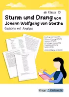 Vorschau - Stundenentwürfe - Goethes Sturm und Drang – Analysen ab Klasse 10 - Deckblatt