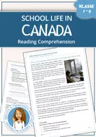 Vorschau - Arbeitsblätter - Canada - School Life | Different Ways of Learning Across the Country | Reading Comprehension Task - Deckblatt