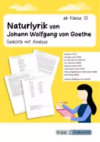 Vorschau - Stundenentwürfe - Goethes Naturlyrik – Analysen ab Klasse 10 - Deckblatt