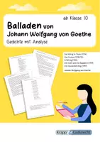 Vorschau - Stundenentwürfe - Goethes Balladen – Analysen ab Klasse 10 - Deckblatt