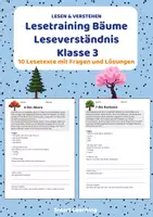 Vorschau - Stundenentwürfe - Lesetraining Bäume | Leseverständnis Klasse 3 - Deckblatt