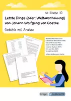 Vorschau - Stundenentwürfe - Goethes philosophische Gedichte – Analysen ab Klasse 10 - Deckblatt