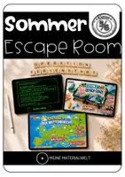 Vorschau - Interaktives Material - Digitaler Sommer Escape Room für Klasse 5/6 – fächerübergreifendes Unterrichtsmaterial für die letzten Schultage - Deckblatt