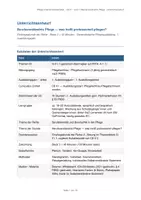 Vorschau - Stundenentwürfe - Unterrichtsentwurf Berufsverständnis Pflege G-01 - Deckblatt