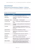Vorschau - Stundenentwürfe - Unterrichtsentwurf Fürsorge/Gesunderhaltung Pflege G-01 - Seite 1