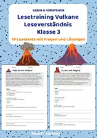 Vorschau - Stundenentwürfe - Lesetraining Vulkane | Leseverständnis Klasse 3 - Deckblatt