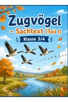 Vorschau - Arbeitsblätter - Sachtext Zugvögel - Klasse 3/4 (differenziert) - Deckblatt