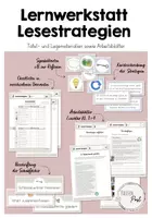 Vorschau - Arbeitsblätter - Lernwerkstatt Lesestrategien - Tafel-/Legematerial und Arbeitsblätter - Deckblatt