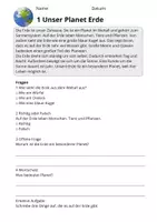 Vorschau - Stundenentwürfe - Lesetraining Erde | Leseverständnis Klasse 3 - Seite 3