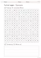 Vorschau - Arbeitsblätter - Kreatives Schreiben (Klasse 2,3,4) – Synonym-Suchsel: sagen, gehen, sehen, essen - Seite 2