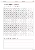 Vorschau - Arbeitsblätter - Kreatives Schreiben (Klasse 2,3,4) – Synonym-Suchsel: sagen, gehen, sehen, essen - Seite 3