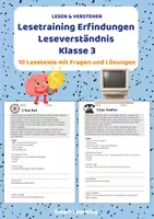 Vorschau - Stundenentwürfe - Lesetraining Erfindungen | Leseverständnis Klasse 3 - Deckblatt