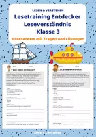Vorschau - Stundenentwürfe - Leseverständnis Klasse 3 – Entdecker | 10 Lesetexte - Deckblatt