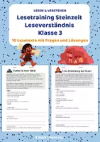 Vorschau - Stundenentwürfe - Lesetraining Steinzeit | Leseverständnis Klasse 3 - Deckblatt