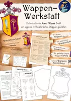 Vorschau - Stundenentwürfe - Kunstunterricht Mittelalter: Wappenwerkstatt - Gestalte dein Wappen! - Deckblatt