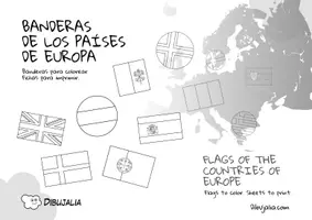 Vista previa - Manualidades / Dibujos para colorear - Banderas de los Paises de Europa para Colorear - página 1
