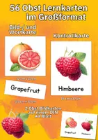 Vorschau - Poster - Obst Bildkarten für Kinder – 40 Lernkarten zur Sprachentwicklung und Wortschatzerweiterung - Seite 3