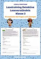 Vorschau - Stundenentwürfe - Lesetraining Detektive | Leseverständnis Klasse 3 - Deckblatt