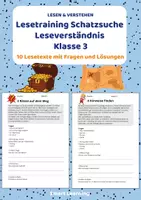 Vorschau - Stundenentwürfe - Lesetraining Schatzsuche | Leseverständnis Klasse 3 - Deckblatt