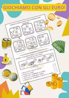 anteprima - Esercizi - Scheda euro classe prima: conto il denaro e rispondo alle domande. - Pagina di copertina