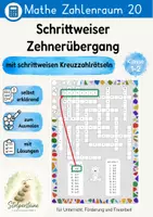 Vorschau - Stationenlernen - Schrittweiser Zehnerübergang mit schrittweisen Kreuzzahlrätseln - Deckblatt