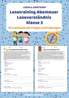 Vorschau - Unterrichtsreihen - Lesetraining Abenteuer | Leseverständnis Klasse 3 - Deckblatt