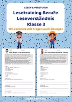 Vorschau - Unterrichtsreihen - Lesetraining Berufe | Leseverständnis Klasse 3 - Deckblatt
