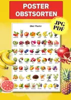 Vorschau - Poster - Obstsorten Poster für Kinder – 55 Früchte auf einen Blick | Sprachförderung & Sachunterricht - Deckblatt