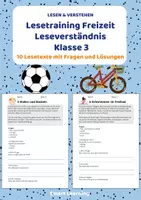 Vorschau - Stundenentwürfe - Lesetraining Alltag Materialpaket – Leseverständnis Klasse 3 | 5 Materialien mit Lösungen (Set 1) - Seite 1