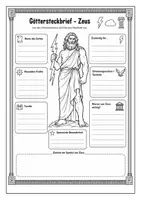 Vorschau - Arbeitsblätter - Zeus & Hera Steckbriefe | Geschichte Klasse 5/6 - Seite 1