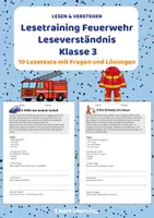 Vorschau - Stundenentwürfe - Lesetraining Feuerwehr | Leseverständnis Klasse 3 - Deckblatt