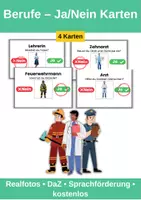 Vorschau - Spiele - Berufe erkennen – Ja-/Nein-Karten kostenlos - Deckblatt
