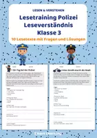 Vorschau - Unterrichtsreihen - Lesetraining Polizei | Leseverständnis Klasse 3 - Deckblatt