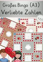 Vorschau - Arbeitsblätter - Verliebte Zahlen, Freiarbeits-Materialpaket, Zahlenraum bis 10, Klammerkarten, Bingos, Dominos, Klettmappen, Growing Bundle! - Seite 1