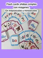 Vista previa - Juegos / Gamificación - Flash cards sílabas simples con palabras e imágenes en mayúsculas y minúsculas - Portada