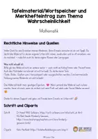 Vorschau - Poster - Tafelmaterial und Merkhefteintrag Thema Wahrscheinlichkeit - Seite 1