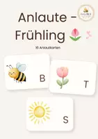 Vorschau - Fördermaterial/Inklusion - Freebie: 16 Anlautkärtchen zum Thema Frühling 🌷 - Deckblatt