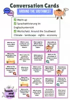 Vorschau - Aufgabenkarten - Conversation cards USA - Around the Southwest 🇺🇸✨ - Deckblatt