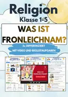Vorschau - Arbeitsblätter - Fronleichnam erklärt | Interaktive Unterrichtseinheit: Video & Begleitaufgaben | 3-fach differenziert | Förderschule, Grundschule & Sekundarstufe I | Klasse 1-5 - Deckblatt