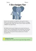 Vorschau - Stundenentwürfe - Sachtexte Klasse 3 – Elefant | Arbeitsblätter mit Fragen & Lösungen - Seite 2