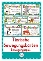 Vorschau - Aufgabenkarten - Tierische Bewegungskarten - Deckblatt