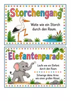 Vorschau - Aufgabenkarten - Tierische Bewegungskarten - Seite 1