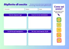 anteprima - Schede informative - Schema Grafico Attività Biglietto di Uscita Emozioni - Pagina di copertina