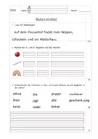 Vorschau - Arbeitsblätter - Deutsch (Kl. 1) - "Silben, Namenwörter, Mehrzahl" - LZK / Test - Seite 1