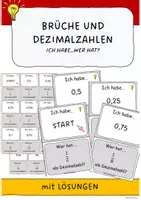Vorschau - Spiele - Dezimalzahlen und Brüche - Ich habe wer hat - Deckblatt