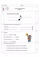 Vorschau - Arbeitsblätter - Musik - Probe (Kl. 3/4) zum Thema "Notenlehre" (ohne Lösung) PDF + Word - Seite 1