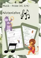 Vorschau - Arbeitsblätter - Musik - Probe (Kl. 3/4) zum Thema "Notenlehre" (ohne Lösung) PDF + Word - Deckblatt