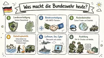 Vorschau - Arbeitsblätter - Lernposter + AB mit Fragen zum Thema "Bundeswehr" + Lösungsblatt + Mindmap + Infografik - Seite 2