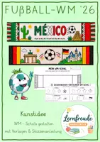 Vorschau - Mal- und Bastelvorlagen - WM-Schal gestalten - Kreative Kunstidee zur Fußball-WM 26 - Deckblatt